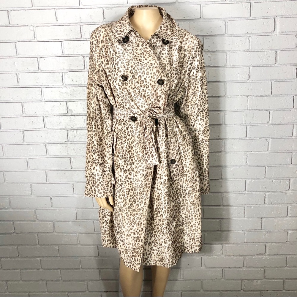 Banana Republic MadMan Leopard Print Trench Jacket